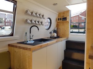 dragonfly kitchenette on the day boat for hire